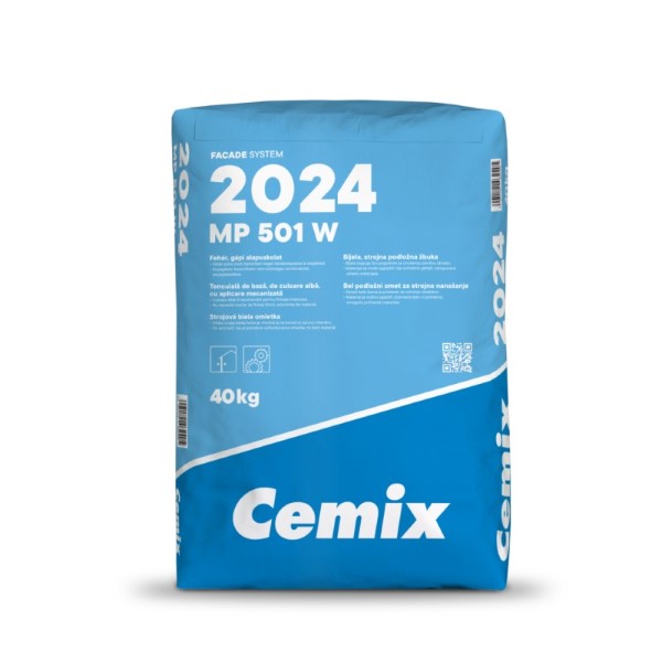 Cemix MP 501 W gépi alapvakolat, fehér - 40 kg